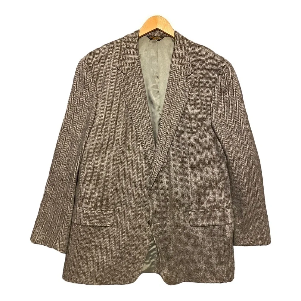 Vintage Brook Brother Herringbone Wool Blazer Jacket Men’s Size 46